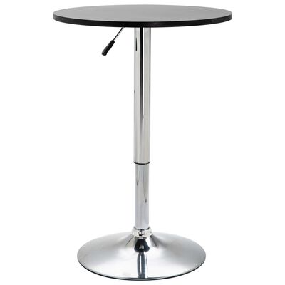 vidaXL Baro stalas, juodos spalvos, MDF, 60 cm skersmens