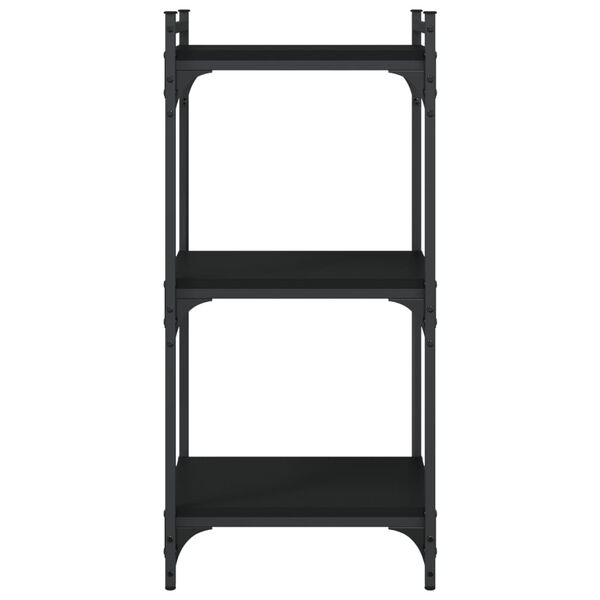 vidaXL Knygų spinta, 3 aukštų, juoda, 40x30x86cm, apdirbta mediena