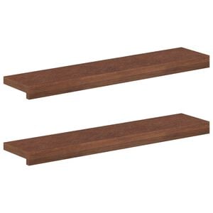 vidaXL Langų palangės 2 vnt. Tamsiai rudas 70 x 15 x 2 cm