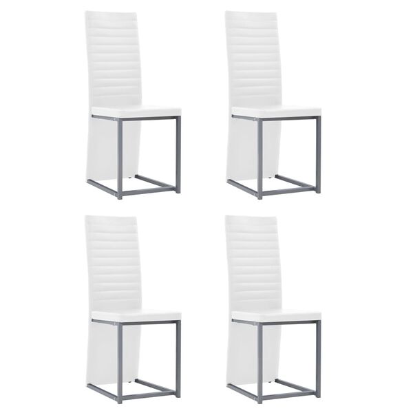 vidaXL Valgomojo komplektas, 5 dalių, juodas/baltas, plienas/stiklas