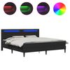vidaXL Lovos rėmas su LED juostelėmis Juoda 180 x 200 cm Dirbtinė oda