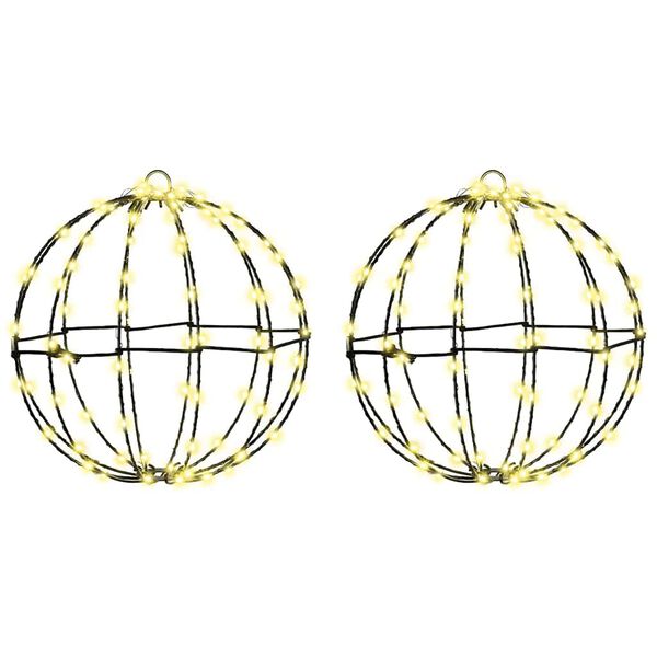 vidaXL Dovana su 192 LED 2 pcs &Scaron;ilta balta 30 x 30 x 32 cm metalas