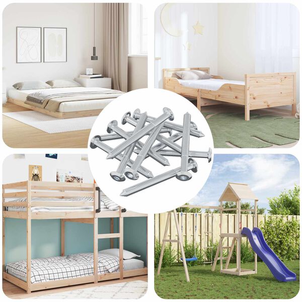 vidaXL Varžtas 1600 pcs Sidabro M6 x 60 mm Plienas