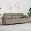 vidaXL Trivietė sofa, taupe spalvos, 180cm, mikropluo&scaron;to audinys