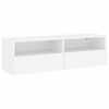vidaXL Sieninė TV spintelė, balta, 100x30x30cm, apdirbta mediena