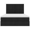 vidaXL Lova su daiktų laikymo vieta ir LED Juoda 140 x 190 cm