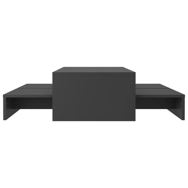 vidaXL Sudedami kavos staliukai, pilki, 100x100x26,5cm, mediena