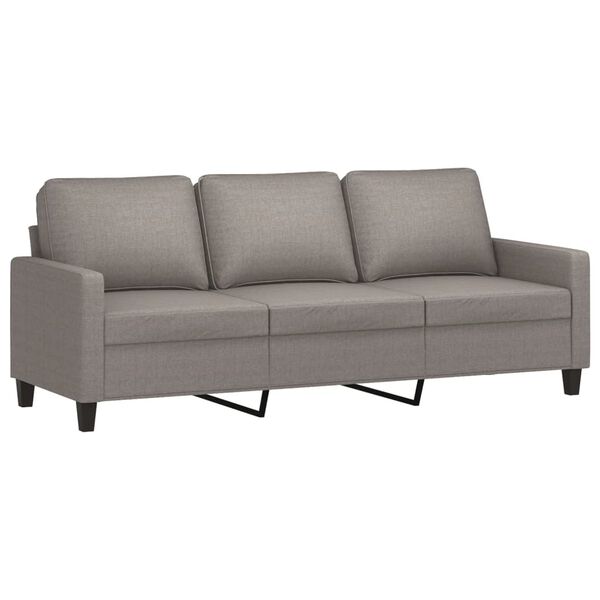 vidaXL Trivietė sofa su pakoja, taupe spalvos, 180cm, audinys