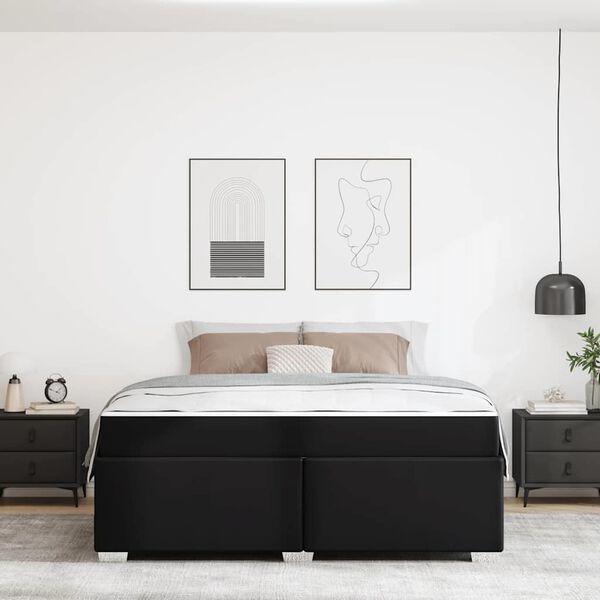 vidaXL Lovos rėmas su čiužiniu Juoda 180 x 200 cm audinys