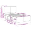vidaXL Lovos rėmas Pilkas Sonoma 135 x 190 cm Kietos pu&scaron;ies mediena