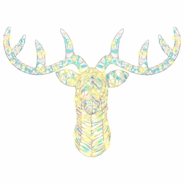 vidaXL Elnių tempimo roges su 140 LED Šilta balta 60 cm PET