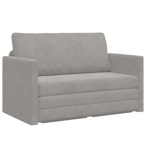 vidaXL Sofa lova &Scaron;viesiai pilka 124 x 71 x 78 cm Aksomas