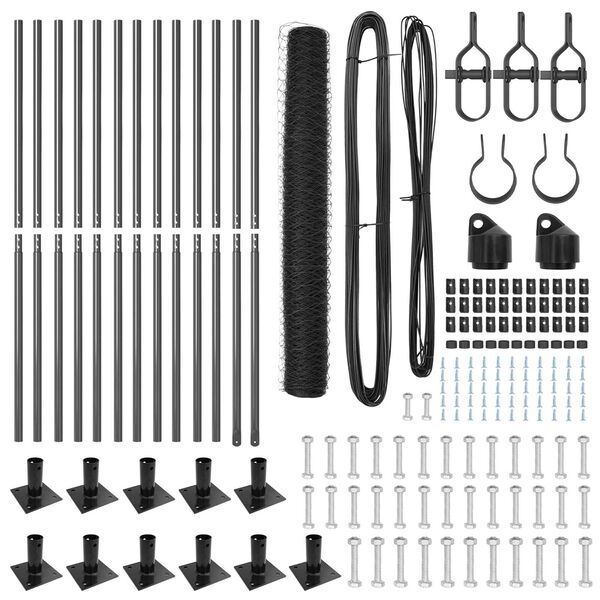 vidaXL Tvorelės stulpas Pilka 25 x 0,8 m (36 mm tinklas)