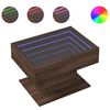 vidaXL Kavos staliukas su LED, rudas ąžuolo, 70x50x45cm, mediena