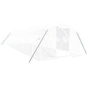 vidaXL &Scaron;iltnamis su plieno rėmu, baltos spalvos, 10x3x2m, 30m&sup2;