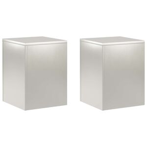 vidaXL Augalų stovas 2 pcs Sidabrinė 30 x 30 x 40 cm Plienas