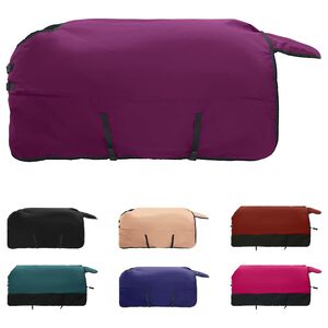 vidaXL Arklių antklodė Tamsiai žalia ir juoda 75 cm Poliesteris