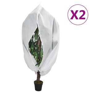 vidaXL Uždangalai augalams su užtrauktukais, 2vnt., 1x1,55m, 70g/m&sup2;