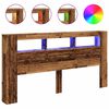vidaXL LED galvūgalis, medienos, 200x18,5x103,5cm, apdirbta mediena