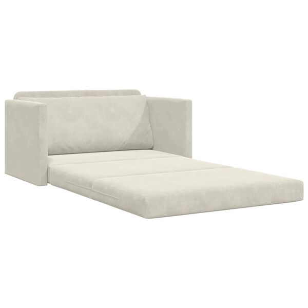 vidaXL Sofa lova 110cm Kreminė Aksomas