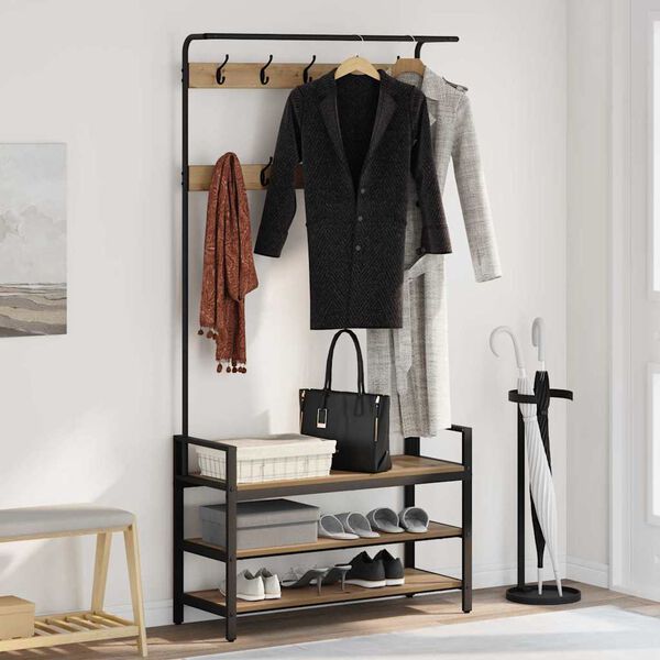 vidaXL Paltas Amatininkų ąžuolas 95 x 34 x 184 cm Apdirbta mediena