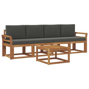 vidaXL Lauko sofos komplektas su pagalve 5 pcs Natūralus ir antracitas