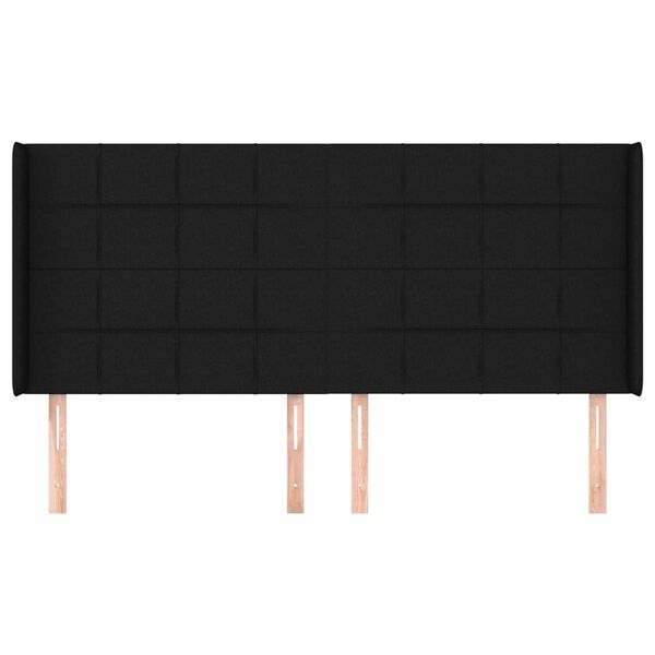 vidaXL Galvūgalis su auselėmis, juodos, 203x16x118/128cm, audinys