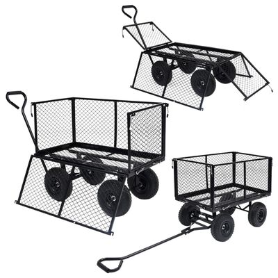 vidaXL Rankinis sodo vežimėlis, juodos spalvos, 350kg