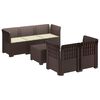 vidaXL 5-vietė sodo sofa su pagalvėlėmis Rataninio i&scaron;vaizdos PP Ruda