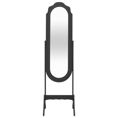 vidaXL Laisvai pastatomas veidrodis, juodas, 45,5x47,5x160cm, mediena