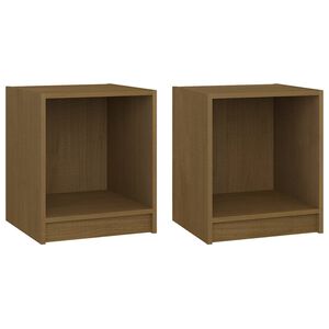 vidaXL Naktinės spintelės, 2vnt., rudos, 35,5x33,5x41,5cm, pu&scaron;is