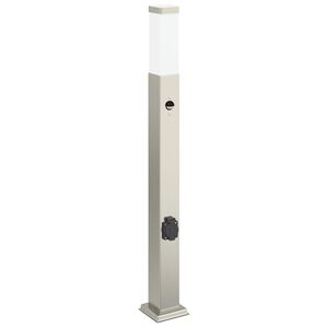 vidaXL Apsauginis &scaron;viestuvas su jutikliu ir lizdu, 80 cm, nerūdijantis plienas, IP44