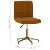 vidaXL Pasukamos valgomojo kėdės, 2vnt., rudos spalvos, aksomas