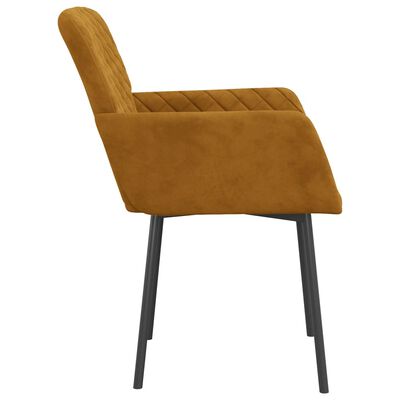 vidaXL Valgomojo kėdės, 2vnt., rudos spalvos, aksomas
