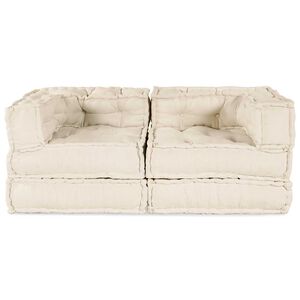 vidaXL Modulinė sofa 2 vnt. Audinys Kreminė 140 x 70 x 56 cm