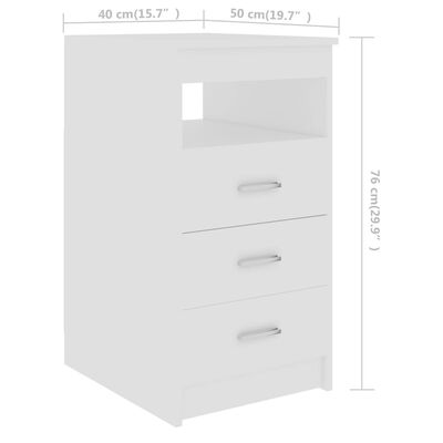 vidaXL Rašomasis stalas, baltos spalvos, 140x50x76cm, MDP