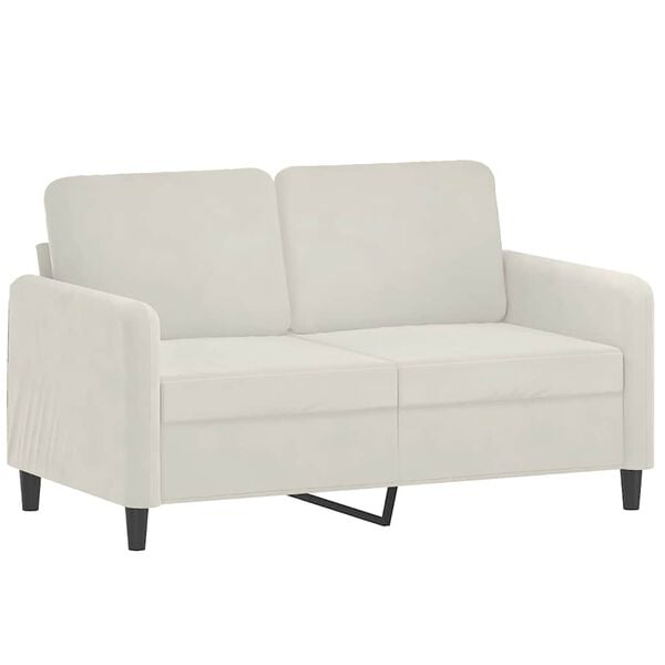 vidaXL Dvivietė sofa, kreminės spalvos, 120cm, aksomas