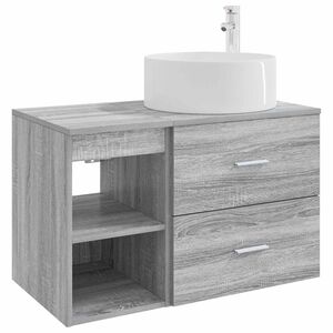 vidaXL Vonios baldų rinkinys 2 pcs Pilka Sonoma Apdirbta mediena