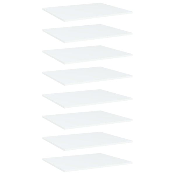 vidaXL Knygų lentynos plokštės, 8vnt., baltos, 60x50x1,5cm, MDP