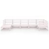 vidaXL Sodo poilsio baldų komplektas, 7 dalių, baltas, pu&scaron;ies masyvas