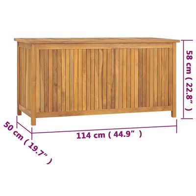 vidaXL Sodo dėžė, 114x50x58cm, tikmedžio medienos masyvas