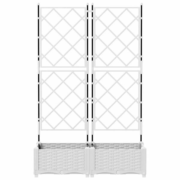 vidaXL Sodo vazonas 2 pcs Balta 80 x 40 x 125,5 cm Plienas