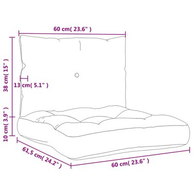 vidaXL Palečių pagalvėlės, 2vnt., kreminės spalvos, audinys