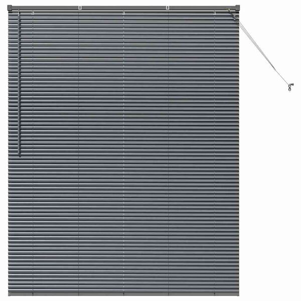 vidaXL Langų žaliuzė su užuolaidomis Tamsiai pilka Aliuminis