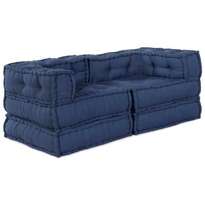 vidaXL Modulinė sofa 2 vnt. Audinys Indigo 140 x 70 x 56 cm