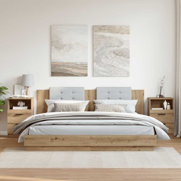 vidaXL Naktinės spintelės, 2vnt., artisano ąžuolo, 40x36x65cm, mediena