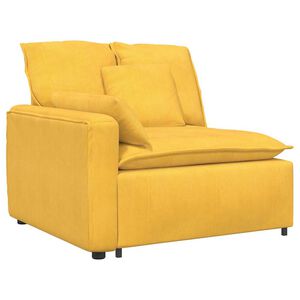 vidaXL Modulinė sofa su porankiais ir pagalvėlėmis, &scaron;viesiai geltona, 100 cm