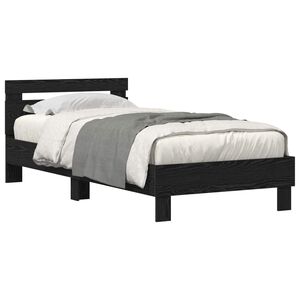 vidaXL Lovos rėmas Juodas ąžuolas 100 x 200 cm Apdirbta mediena