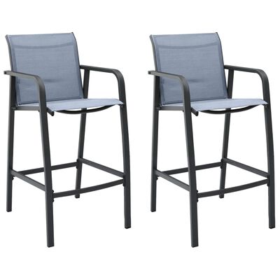 vidaXL Sodo baro kėdės, 2vnt., pilkos spalvos, tekstilenas