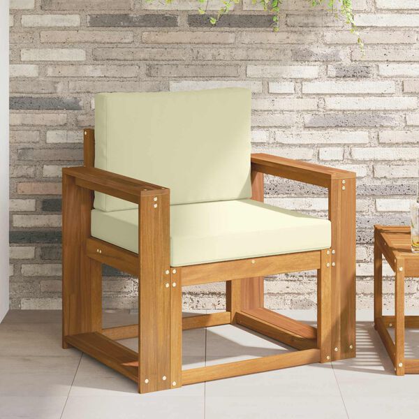 vidaXL Lauko sofa Tvirta akacijos mediena ir poliesteris Natūrali